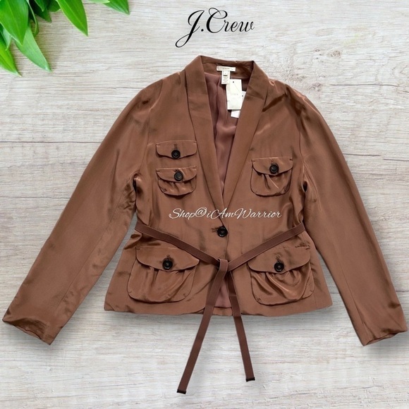 J.Crew NWT RARE silk belted utility jacket *shop@iamwarrior - Picture 5 of 11